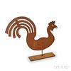 Large Sheet Iron Rooster on Stand