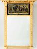 Federal Gilt Tabernacle Mirror with Reverse-painted Panel