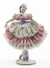 A Dresden Porcelain Lace Ballerina, Height 6 inches.