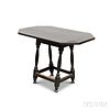 William and Mary Black-painted Maple Tea Table