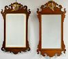 Two Chippendale Carved Mahogany Scroll-frame Mirrors