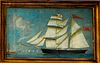 Framed Gouache Ship Portrait of the Precursor