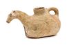 A Middle Eastern Earthenware Jug, Length 10 1/4 inches.