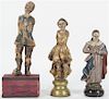 A Group of Polychrome Decorated Ecclesiastic Figures, Height of tallest 7 1/4 inches.
