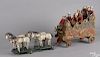 Schoenhut Humpty Dumpty circus parade band wagon with a team of four horses