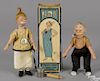 Schoenhut painted wood Maggie and Jiggs comic characters, Maggie with the original box, 8 1/2'' h.