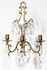 * A Pair of French Brass Three-Light Sconces, Height 15 1/2 inches.
