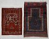 2 Semi-Antique Afghan and Beluch Prayer Rugs