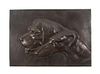 A Bronze Relief, Height 6 1/4 x width 9 1/4 inches.