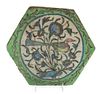 * A Persian Ceramic Tile, Width 10 3/4 inches.