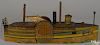 W. S. Reed paper lithograph on wood Providence sidewheeler riverboat, 19 1/2'' l.