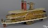 W. S. Reed paper lithograph over wood Floating Palace sidewheeler riverboat, 24'' l.