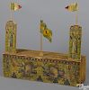 Paper lithograph Fort Sumter target with original flags, overall - 22'' h., 17'' w.