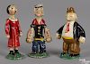 Three Hubley painted cast iron comic character figures, to include Popeye, Olive Oyl, and Whimpie