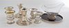A Group of American Silver and Silver Mounted Table Articles, 20th Century, comprising a pair of short weighted candlesticks, Go