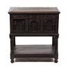 A Renaissance Style Carved Case On Stand, Height 34 7/8 x width 32 1/2 x depth 19 1/4 inches.
