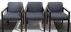 A Set of Three Knoll Armchairs, Height 34 inches.