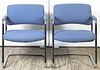 * A Set of Five Chromed Open Armchairs, Steelcase, Height 31 inches.