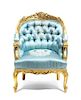 A Louis XV Style Giltwood Bergere, 19TH/20TH CENTURY, Height 36 3/4 inches.