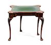 A George II Style Mahogany Games Table, Height 29 x width 34 x depth 16 5/8 inches.