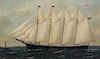 * William Pierce Stubbs, (19th century), Four Masted Ship, Clara Goodwin