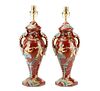 Pair, Hand Painted Chinoiserie Urn Table Lamps