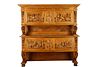 Large Continental Highly Carved Pine Buffet