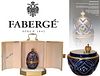 The Winter Egg, A Theo Faberge 1986 Cobalt Blue Crystal Decorative Egg, Boxed