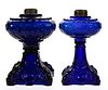 PRINCESS FEATHER KEROSENE STAND LAMPS, LOT OF TWO,