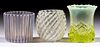 ASSORTED OPALESCENT TOOTHPICK HOLDERS, LOT OF THREE