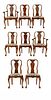Set of 8 English Queen Anne Style Dining Chairs
