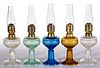 FISHSCALE MINIATURE STAND LAMPS, LOT OF FIVE