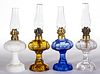 BULLSEYE MINIATURE STAND LAMPS, LOT OF FOUR