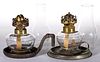 A. FRENCH PATENTED MINIATURE BRACKET LAMPS, LOT OF TWO