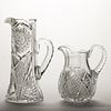 ASSORTED CUT GLASS WATER PITCHERS, LOT OF TWO