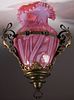 IRIS OPALESCENT GLASS HANGING HALL LAMP,