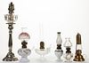 ASSORTED MINIATURE LAMPS AND LANTERNS, LOT OF SIX