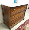VICT WALNUT MARBLE TOP 3 DRAWER CHEST 32"H X 39 1/2"W X 18 1/2"D