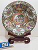 ROSE MEDALLION CHARGER 22" DIAM ON STAND