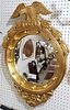 EMPIRE STYLE GILTWOOD FRAMED CONVEX MIRROR 34 1/2" X 26"