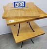 PR BAMBOO TOP METAL BASE SIDE TABLES 16-1/2"H X 24"SQ AND EXTRA TOP