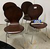 SET 4 CHROME BASE FORMED PLYWOOD CHAIRS