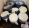 TRAY LIBERTY BLUE 25 SAUCERS, 12 CUPS