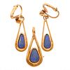 Opal Doublet, 14k Yellow Gold Jewelry Suite