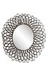 Convex Oval Wall Mirror with Beaded Frame