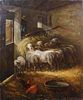 P. Gordon: Barn Scene with Sheep