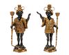 Pair of Bronze Blackamoor Figural Candlesticks