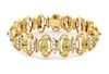 Ladies 18K Yellow Gold, Diamond & Emerald Bracelet