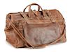 Large Brown Bison Leather Duffel Bag