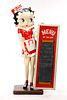 Lifesized Betty Boop Sculpture with Menu Sign